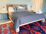 Platform Bed King /THE DESERT SUN/ Solid Wood Bed Frame, The Desert Sun, Reclaimed Wood Bed Frame, Bohemian Bed, Queen Platform Bed