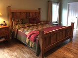 Reclaimed Wood Bed Frame, Cabin Bed, Solid Wood Platform Bed, Wormy Chestnut Bed Frame, Rustic Modern Bed, Wormy Chestnut Platform Bed, Boho