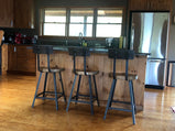 Set Of 4, Scooped Seat Brew Haus, Bar Stools With Backs, Counter Stools, Industrial Bar Stools, Reclaimed Stools, Classy Modern Barstool
