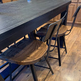 Bar Stools With Back, Swiveling Scooped Seat Brew Haus, Wood Counter Height Stools, Swivel Bar Stools, Farmhouse Bar Chair