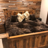 The Montana Bed, Rustic Bed Frame, Farmhouse Bed, Barnwood Bed, Raised Panel Headboard Bed, Reclaimed Wood Bed,Rustic Lodge Furniture