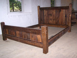 Rustic Bed Frame with Beveled Posts, Wood Bed Platform, Queen Bed Frame, Rustic Bed Platform, Farmhouse Furniture, Reclaimed Barn Wood Bed