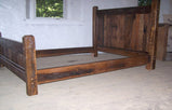 Rustic Bed Frame with Beveled Posts, Wood Bed Platform, Queen Bed Frame, Rustic Bed Platform, Farmhouse Furniture, Reclaimed Barn Wood Bed