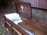 Wood Casket, Wood Coffin, Reclaimed Wood Casket, Celtic Casket, Barn Wood Coffin, Celtic Art, Cemetery Furniture, Hand Build Coffin Casket