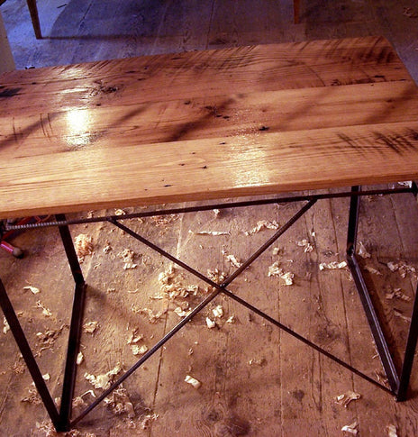 Bon AUGURE Industrial Home Office Desks, Rustic Wood Computer Desk, Farmhouse Sturdy Metal Writing Desk (60 inch, Vintage Oak)