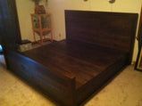 Platform Bed With Headboard, Wood Bed Frame With Drawers, Reclaimed Barnwood Bed Frame, Distressed King Bed Platform, Storage Platform Bed