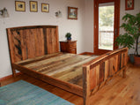 Cozy Country Reclaimed Wood Bed Frame, Rustic Bed Frame King, Solid Wood Bed Frame, Chestnut Platform Bed ,Reclaimed Wood Platform Bed