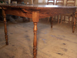 Chestnut Table, Farm Table, Wormy Chestnut, Wood Dining Table, Reclaimed Table, Turned Leg Table, Antique Dining Table, Mid Century Table