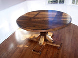 Round Dining Table, Pedestal Dining Table, Hardwood Table, Antique Dining Table, Farm Table, Oak Dining Table, Rustic Table, Nostalgic Decor