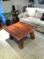 Rustic Coffee Table, Square Wood Table, Modern Farmhouse Coffee Table, Bohemian Home Decor, Hand Hewn Table, Pine Coffee Table, Handmade
