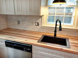 Reclaimed Wood Butcher Block Countertop - Custom Solid Wood Island Countertop - Kitchen Butcher Block Island Top