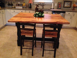 Kitchen island butcher block table - Modern mid century wood kitchen island - Bohemian kitchen dining table
