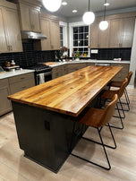 Reclaimed Wormy Chestnut Solid Wood Butcher Block Countertop - Custom sizes - Reclaimed Wood Kitchen Countertops