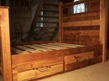 Storage Bed, Platform Bed, Queen Bed, King Bed Frame, Wood Bed Platform, Rustic Bed Frame, Reclaimed Bed Frame, Farmhouse Bed Platform