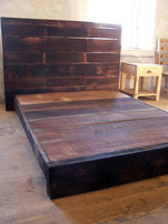 The Asian Style Platform Bed, King Bed Frame, Platform Bed King, Reclaimed Wood Bed, Hardwood Bedframe, Low Platform Bed, Solid Wood Bed