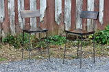 Bar stools with backs counter height - Industrial counter stools with backs - Reclaimed counter height bar stools