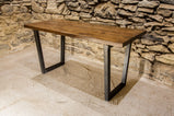 Reclaimed wood table - Dining table with industrial design - THE RAPPAHANNOCK - Wood trestle dining table / desk with metal legs