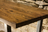 Reclaimed wood table - Dining table with industrial design - THE RAPPAHANNOCK - Wood trestle dining table / desk with metal legs